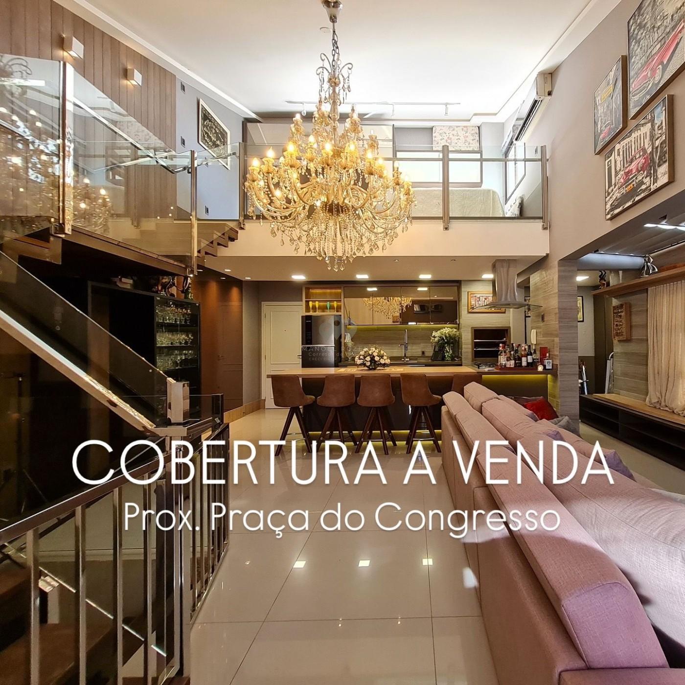 Cobertura mobiliada a 200m da Praça do Congresso. - Manoel Rozeng